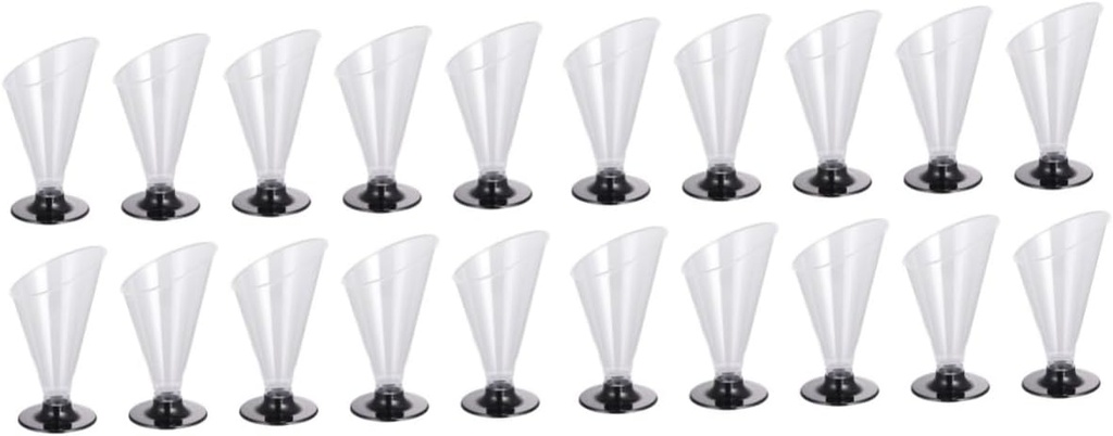 Gadpiparty 20pcs Ice Dessert Cups Custard Pudding Desert Jelly Mousse Cups Mini Cocktail Goblet for Evening Party Home Celebration