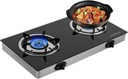 28" Portable LPG Gas Cooktop - 2 Burner Countertop Stove with Strong Flame, Tempered Glass, Dual Fuel, Ideal for RVs, Apartments, Camping, and Outdoor Cooking