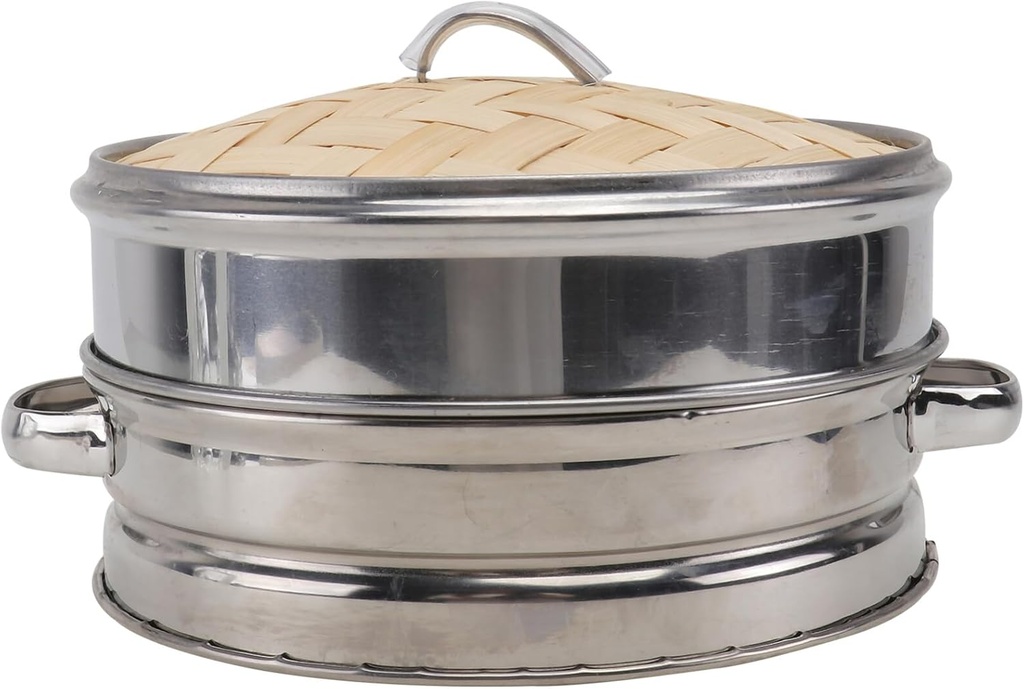 Stainless Steel Steamer 1 Set Stainless Steel Food Steamer Bamboo Steamer Kitchen Steamer with Lid Basket Egg Steamer Rack Metal Egg Steam Rack for Home Restaurant Kitchen 18cm Fish Steamer