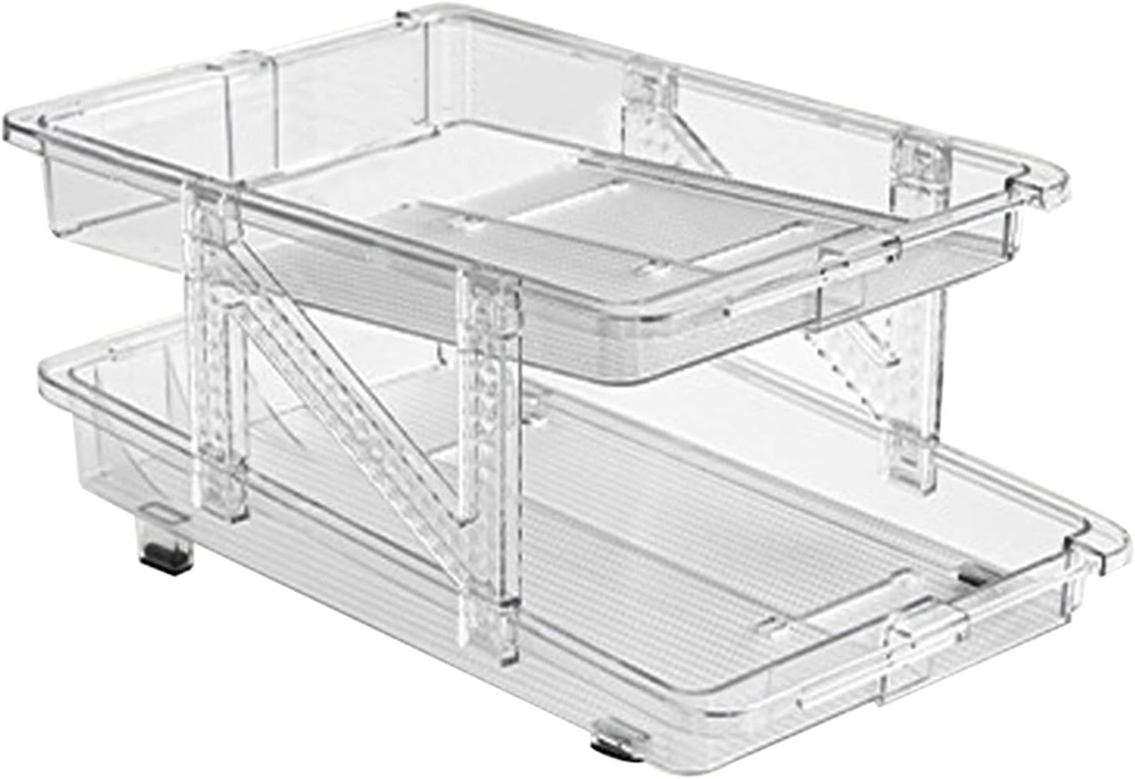 Valcatch Refrigerator Organizer Bins Can Dispenser Storage Organizer Bins 2-Tier Stackable Soda Can Organizer Beverage Can Holder for Refrigerator Pantry Cupboard (1)