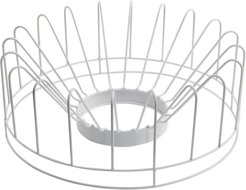 White Metal Circular Plate Storage Rack