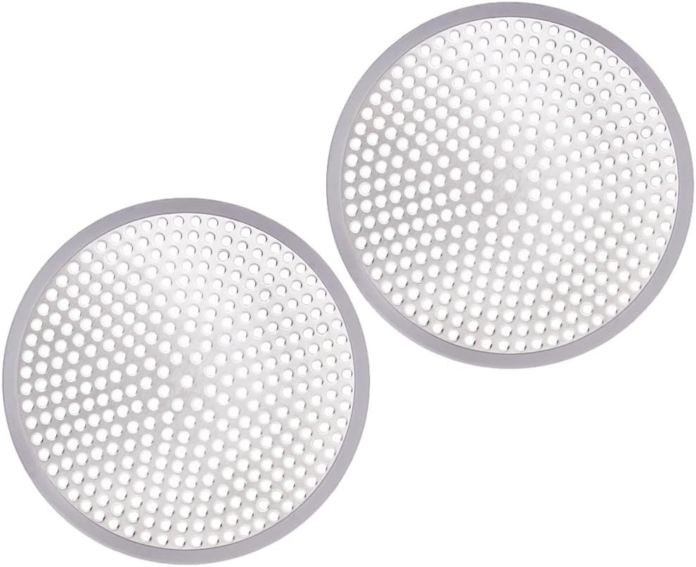 Drain Hair Catcher Sink Strainer - Shower Bathroom Cover Bathtub Protector Hair Stopper Small Bath Tub Clog Filter Easy Remover Stainless Steel & Silicone Drainer, 4.75 Inch, 2 Pack
