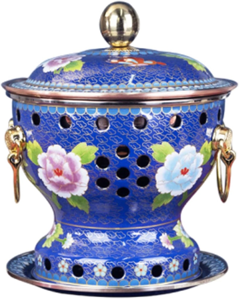 Enamel Pot Old Beijing Hot Pot Single Person Hotpot Family Gathering Copper with Saucer Use Warming Pot Copper Hot Pot,G