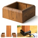 6"x6" (Actual: 5.5"x5.5") Deck Post Base Covers Aluminum, Split Style Post Base Trim Skirt Decorative Dark Burlywood 4Pack