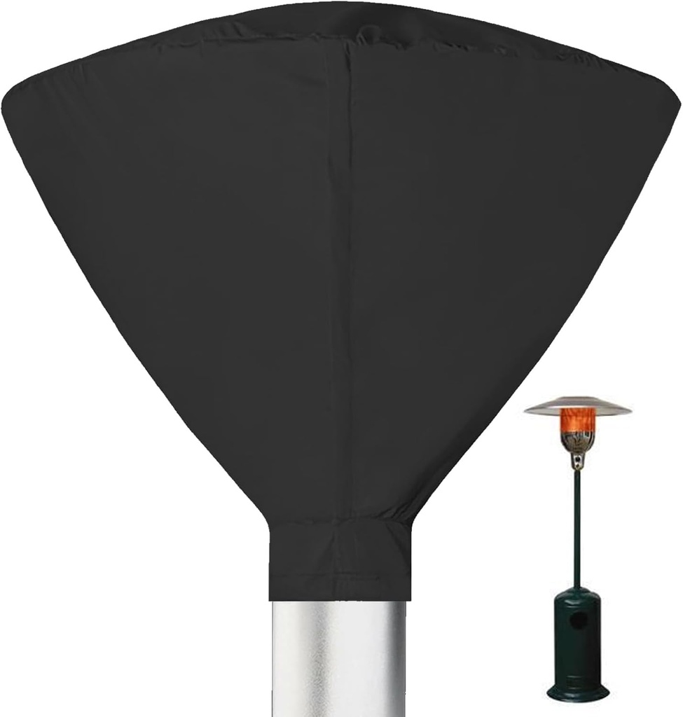 Waterproof Patio Heater Cover – 34" Round Outdoor Heater Top Cover with Zipper, Storage Bag & UV Protection | Dustproof, Black