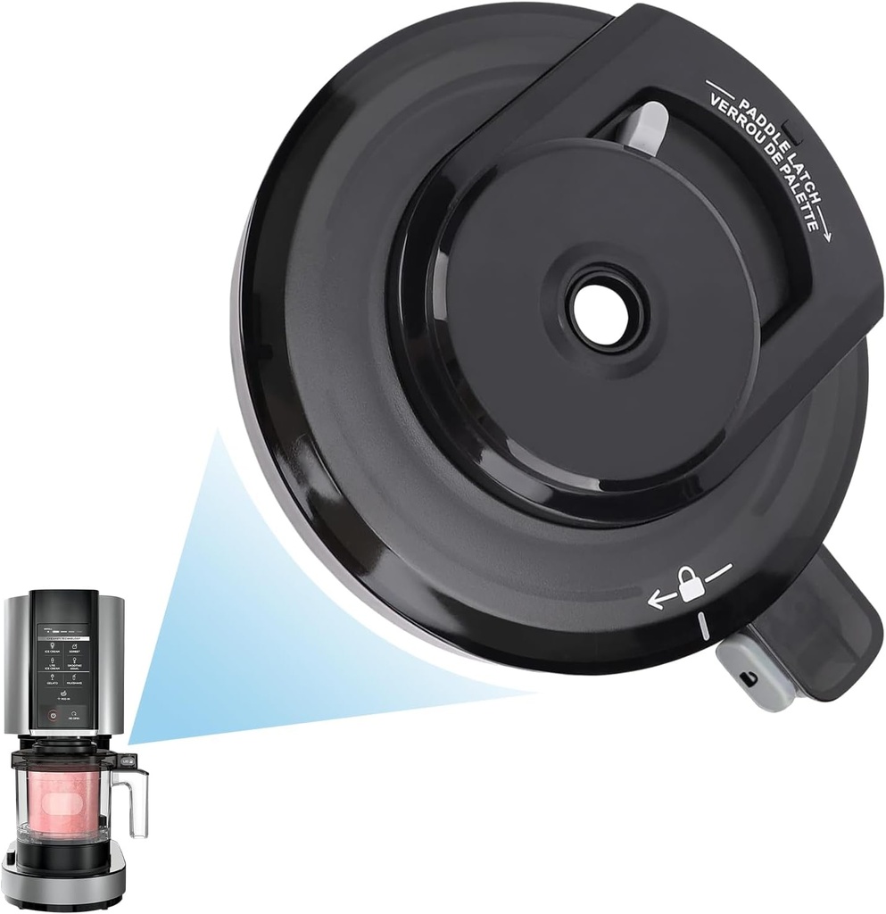 For Ninja Ice Cream Maker NC301, Outer Bowl Lid Compatible Ninja NC299AMZ/NC301/NC300/NC201/NC101 Series, Ice Cream Maker Accessories, Replacement Ninja Outer Bowl Lid (NO Paddle)