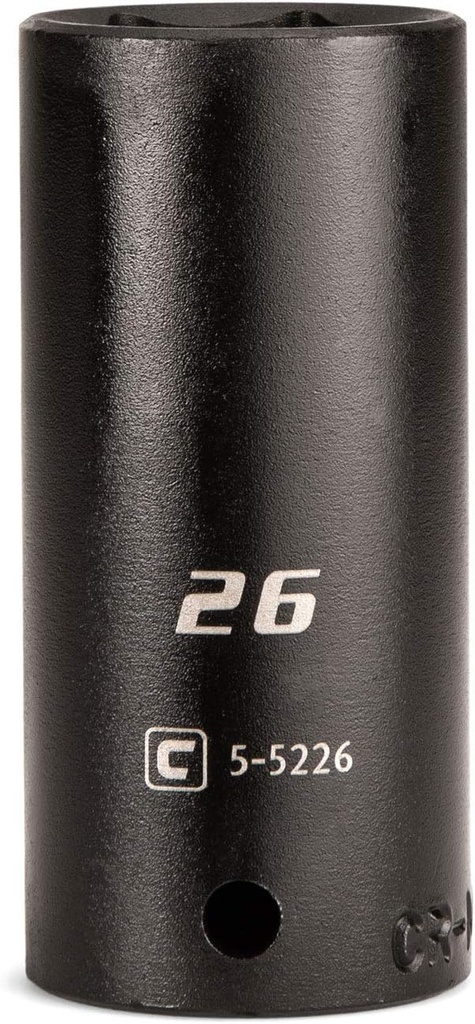 Capri Tools Deep Impact Socket, 1/2-Inch Drive, 6-Point, Metric (26 mm)