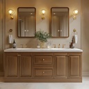 Bathroom Vanity - Modern Bathroom Vanity with Double Sinks Includes Rectangle Mirrors & American Country Style|Seamless Sink,Exquisite Handle,LED Smart Defog Mirror(80IN)