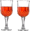 Crystal Wine Glass Set, Diamond Pattern, Clear Glass, Stemmed Goblets, 180-230ml, for Home, Restaurant, Bar (2, 170ml)