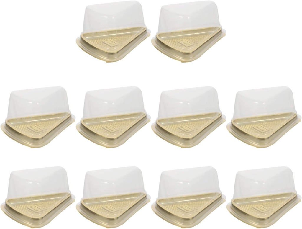 Zerodeko 100pcs Lid Cake Storage Boxes Triangular Mousse Cheesecake Packaging Cases Lightweight Convenient for Desserts and Pastries