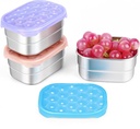 Snack Pro - Small (1 CUP) Stainless Steel Snack Containers for Kids | Easy Open Leak Proof Food Containers with Silicone Lids - Perfect Metal Toddler Lunch Box for Daycare and School (8oz*3)