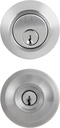 BRINKS Commercial - Keyed Entry Door Knob with Deadbolt Set, Satin Chrome Finish - Meets ANSI Grade 2 Standards