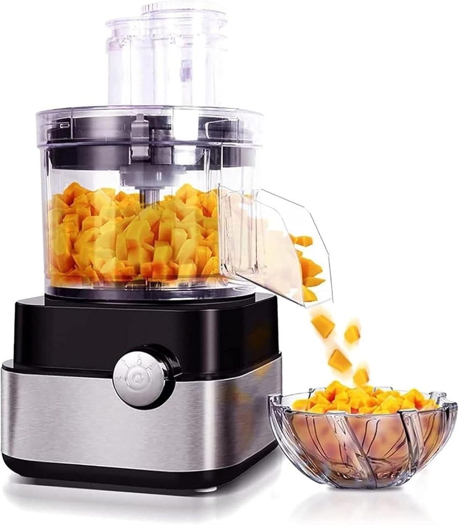 Food Processor, Electric Food Chopper, Meat Grinder Multifunctional Food Chopper, 2-Speed 600W Motor with 5 Kinds of Mold for Home/Commercial