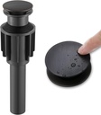 Bathroom Sink Drain Without Overflow for Vessel Sink Lavatory Vanity, Pop Up Drain Stopper Oil Rubbed Bronze Built-In Anti-Clogging Strainer