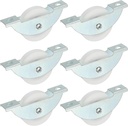 PATIKIL 34mm Sliding Door Nylon Pulley, 6 Pcs Furniture Roller Wheels 5mm Hole Distance for Screen Door Wardrobe Cupboard Closet, Silver