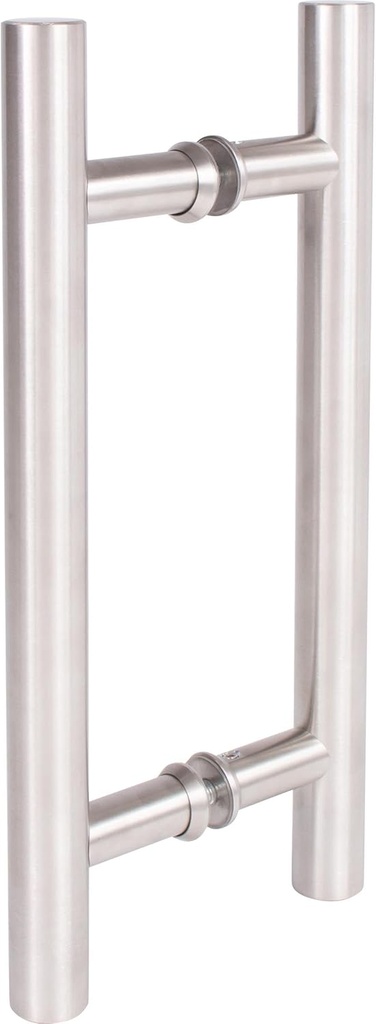 Stone Harbor Hardware Sliding Door Double-Sided Round Bar Pull Set, 12 Inches, Satin Stainless Steel