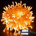 JMEXSUSS Connectable 33ft Orange Christmas Lights Indoor, 100 LED Orange String Lights Clear Wire, 8 Modes Outdoor Christmas Twinkle Light Plug in for Tree Party Decoration