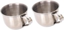 VICASKY 2pcs Stainless Steel Mini Sake Cups Rustproof Small Wine and Tea Cups with Rounded Rim Lightweight Double Wall Drinkware for Home Use
