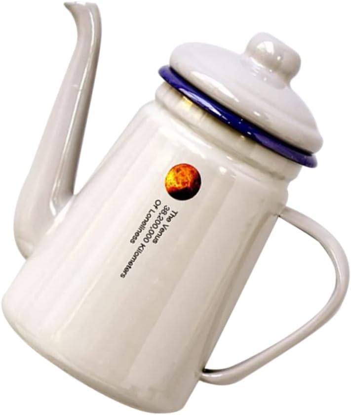 1piece Handled Enamel Coffee Kettle Handmade Water Pot for Home Brewing Elegant Design for Tea Parties and Gatherings for Cafes and Restaurants