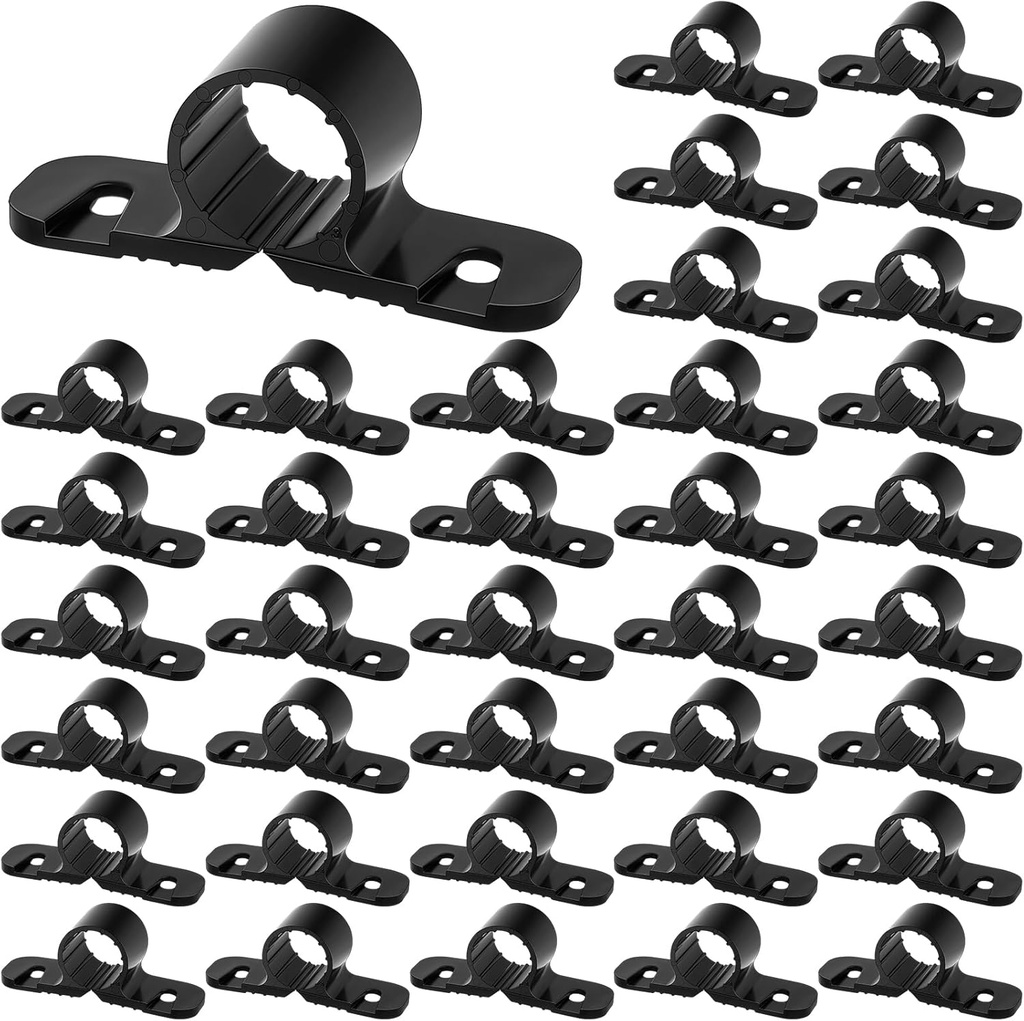 100 Pack 1/2 Inch Black Pipe Supports Suspension Clamp Pipe Clamps Pex Clamps for Pex, Copper, CPVC