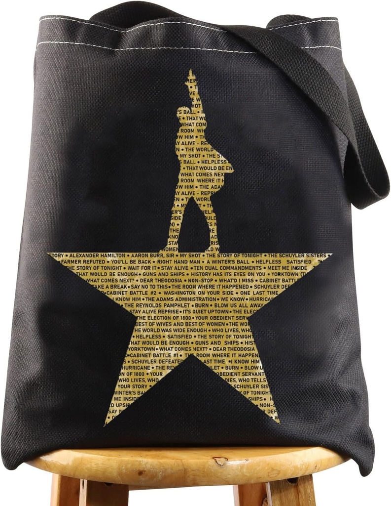 WZMPA Musical Lover Reusable Tote Bag Drama Fans Gift Musical Theater Shopping Grocery Bag For Music Lovers