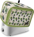 Grapes Botanical Toaster Cover 2 Slice, Small Kitchen Appliance Covers, Green Modern Geometric Abstract Art Toaster Oven Cover with Loop, Bread Machine Cover Polyester Dust Cover Protection