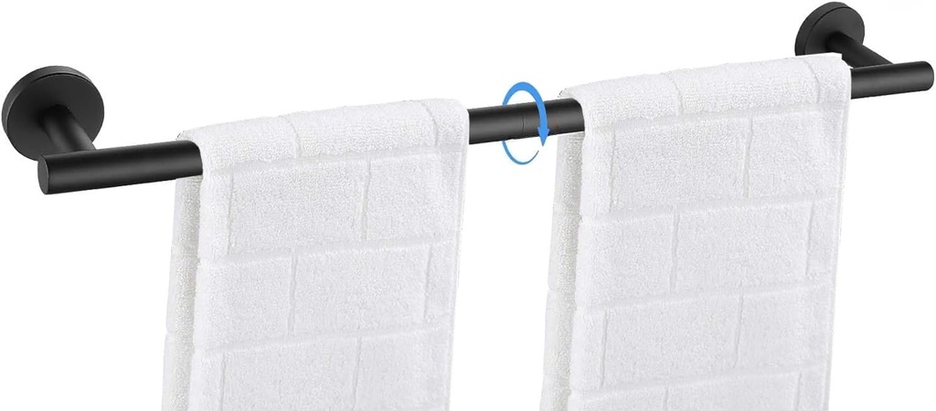 24 Inch Towel Bar for Bathroom 9/12/16/24/28/33 Inch Kitchen Hand Towel Holder Matted Black SUS304 Stainless Steel RUSTPROOF Wall Mount Towel Rod(1, Matted Black, 24 Inch)