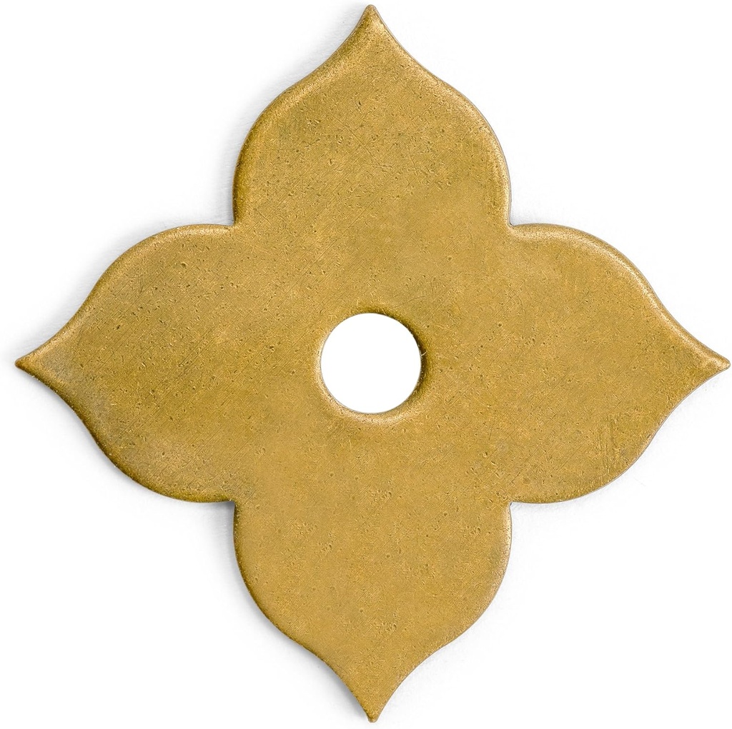 Hardware Philosophy Clover Brass Backplate Washers 1.7 Inches - Set of 10 - Architectural, Interior Design, Doors, Furniture Cabinet Customization Hardware