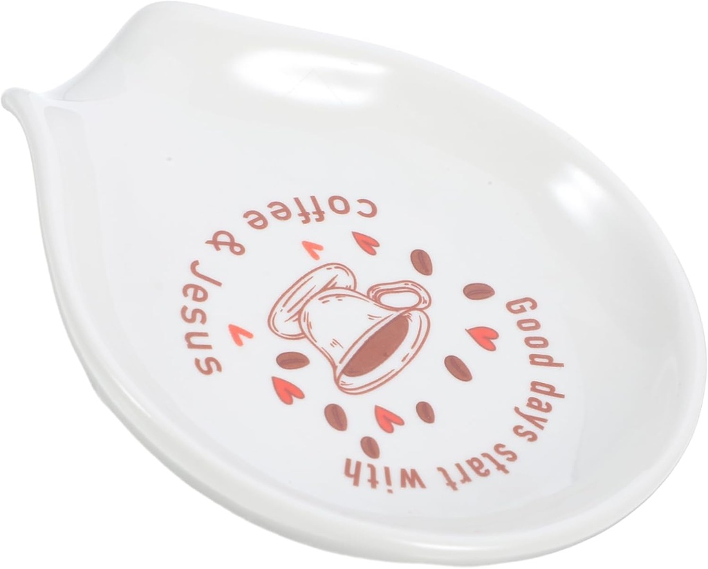 Ciieeo Ceramic Spoon Rest Holder for Kitchen Multi-use Dipping Plate Tea Bag Holder and Spoon Rest for Coffee Bar Sturdy and Easy to Clean