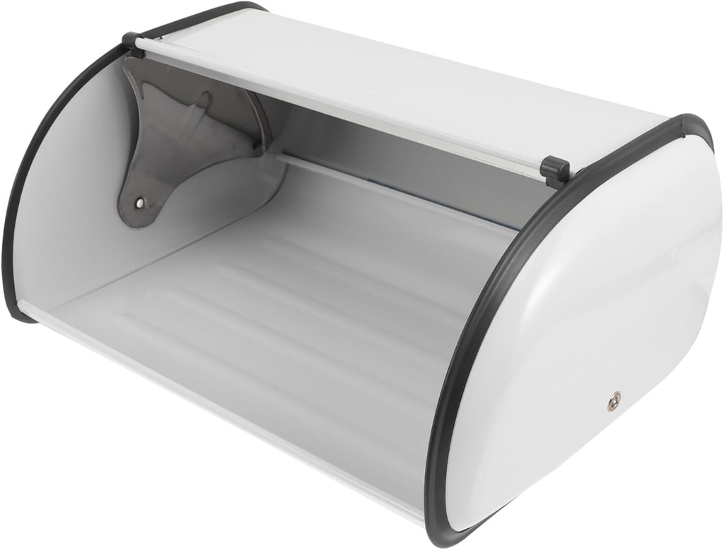 STOBAZA Metal Bread Box Top Lid Kitchen Countertop Bread Bin Airtight Food Storage Capacity