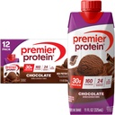 Premier Protein Shake, Chocolate, 30g Protein, 1g Sugar, 24 Vitamins & Minerals to Support Immune Health, 11 fl oz, Pack of 12 (Packaging May Vary)