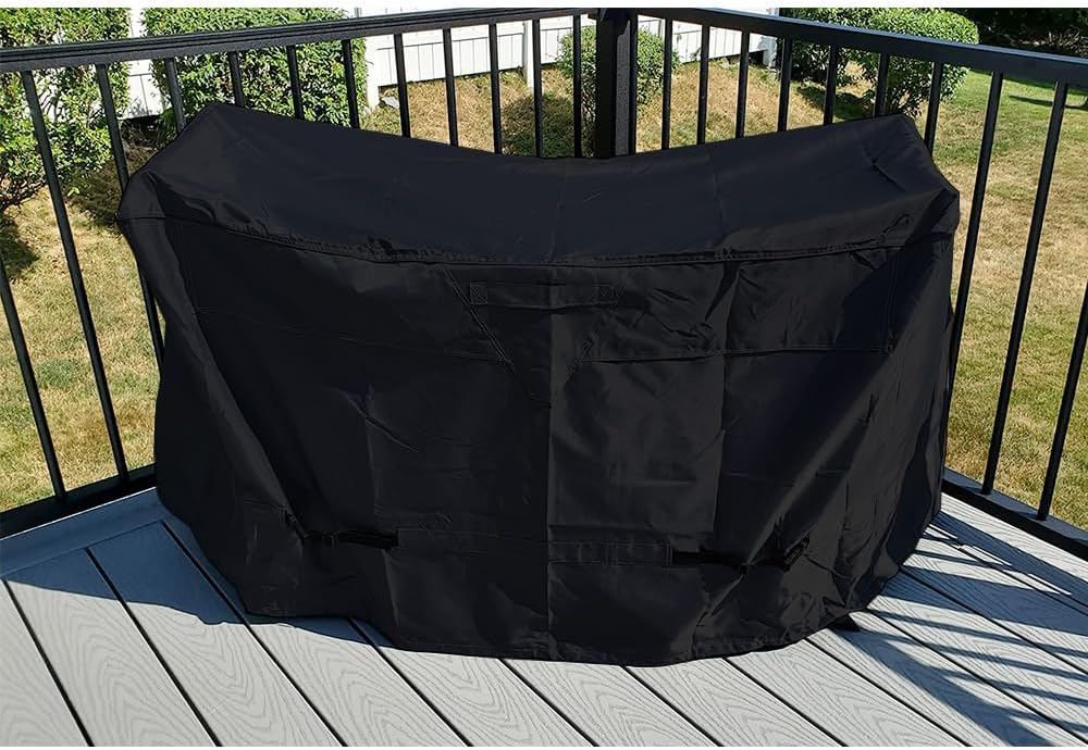 Outdoor Bar Height Dining Set Cover for Patio Furniture Bistro Sets 3 Piece Tall Bar Height Waterproof Heavy Duty Patio Bistro Pub Table and Chairs Cover, 69" L x 32" W x 46" H