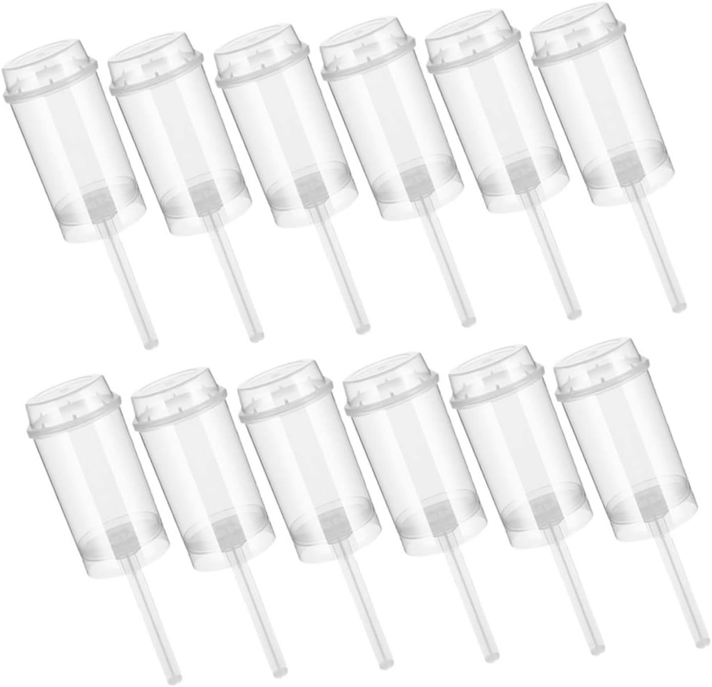 12pcs Heart Shaped Plastic Containers Pushable Cake Holders Cake Carriers