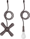 Ceiling Fan Pull Chain, 2 pieces 3mm Diameter Beaded Ball Fan Pull Chain, 12 Inches Fan Pulls Set with Connector (ORB)