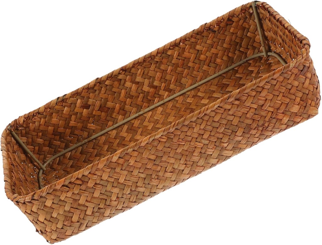 Woven Cutlery Storage Basket Seagrass Snack Organizer for Tabletop Kitchen Compact Design for Cutlery Chopsticks Sundries Stylish Home Decor