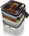 Bento Box Adult Lunch Box Lunchable Food Container with Utensil A Cup of Beer Lunchbox Leak-Proof Lunch Containers Double Layer Bento Box for Dining Out Work Picnics Travel