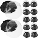 VALICLUD 100Pcs Transparent Polygonal Cake Carriers with Black Base Dessert Containers for Handmade Cakes Cupcakes Party Packaging Boxes for Weddings and Birthdays