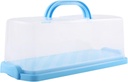 Portable Bread Box with Handle Loaf Cake Container Plastic Rectangular Food Storage Keeper Carrier 13Inch Translucent Dome for Pastries, Bagels, Bread Rolls, Buns