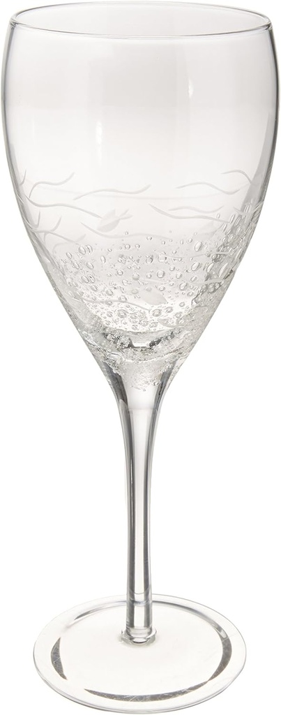 Abbott Collection Fish & Bubbles Glass Goblet