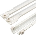 Prime-Line R 7211 Drawer Slide Kit – Replace Drawer Track Hardware – Self-Closing Design –Fits Most Bottom/ Side-Mounted Drawer Systems –17-3/4 In. Steel Tracks, Plastic Wheels, White (1 Pair)