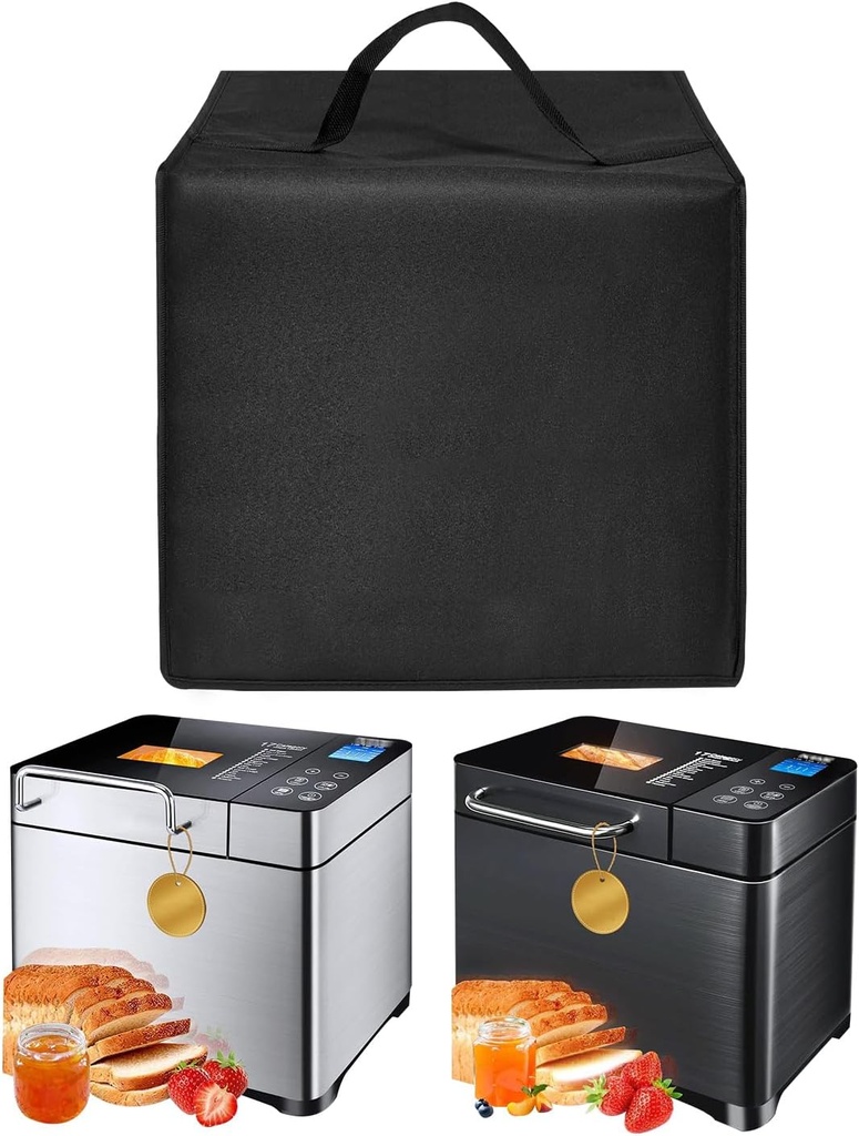 Bread Maker Cover Bread Machine Lid Anti-static Heat-resistant Nylon Protector Case for KBS 17-in-1 Bread Maker-Dual Heaters Dough Maker/Pro Stainless Steel Bread Machine 2LB (Black)