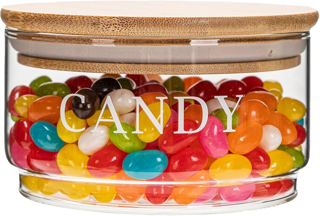 11oz Glass Candy Dish with Lid Covered Candy Bowl Decorative Cookie Jar Clear Salad Bowl Buffet Storage Container for Home Kitchen Coffee Table Office Desk and Party Wedding