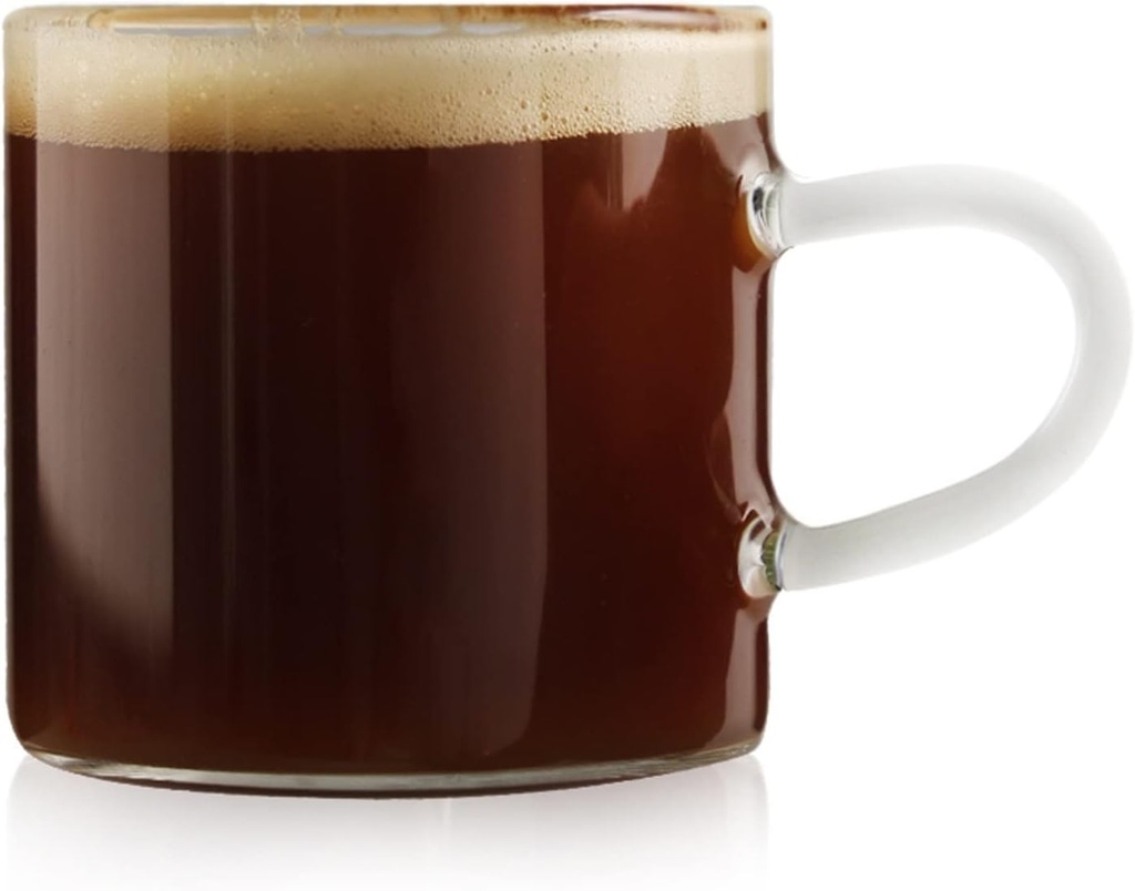 Drinking Cup Coffee Cup Colorful Handle Tea Latte Iced Tea 3.4 Oz Clear Glass Very Suitable for Home Office and Kitchen Use Coffee