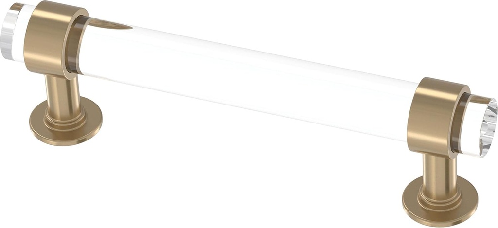 Franklin Brass Francisco Acrylic Bar (5-Pack) Gold Cabinet Handles 3-3/4' Hole Center Champagne Bronze/Clear Kitchen Drawer Pulls Dresser, Furniture Hardware P44309-720-B