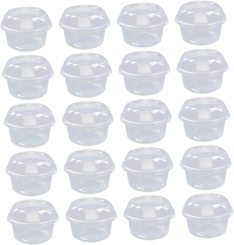 50Pcs Transparent Dessert Storage Boxes with Lid Stackable Fruit Packing Container for Cupcakes Mousse and Desserts for Parties Catering and Bakery Use