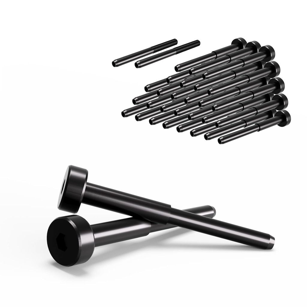 30Pack T316 Stainless Steel Invisible Cable Railing Kit - PVD Coating for Long-Lasting Finish, Swage Tensioner and Terminal Hidden for 1/8" Cable Level/Stair/Wood Railing Posts, Black