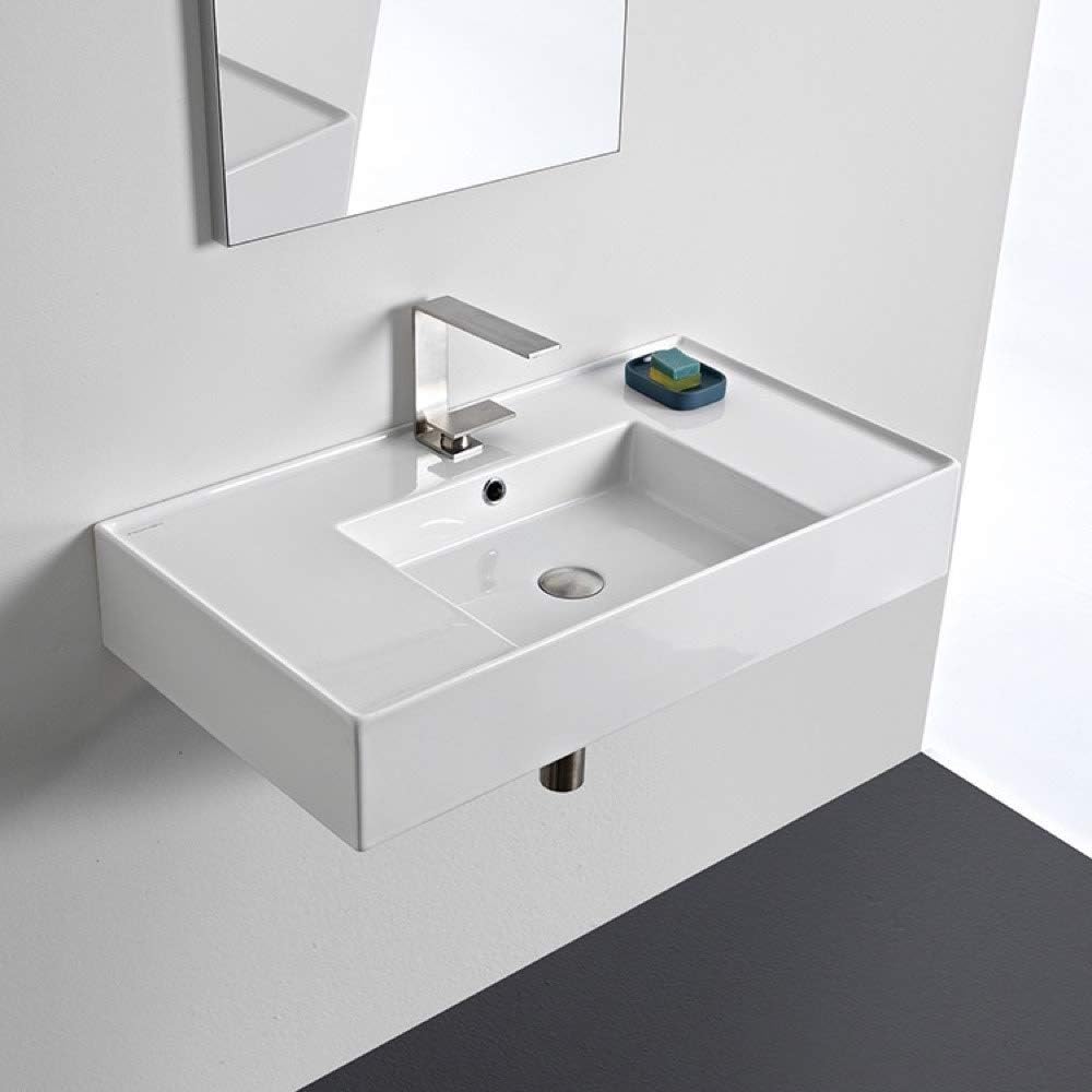 Scarabeo 5123-One Bathroom Sink, One Hole, White