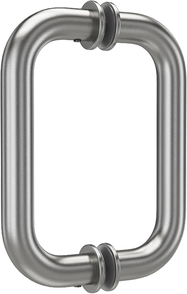 6" Shower Door Handle, Back to Back Tubular Handle Compatible with 1/4" to 1/2" Thickness Glass for Shower Doors, Stainless Steel 304 Shower Doors Handles Replacement in Brushed Nickel