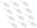 Ciieeo 12Pcs Reusable Kitchen Scoop Multifunctional Ice and Food Shovel for Crushed Ice Candy Flour Nuts Beans Ergonomic Design Easy to Clean Transparent