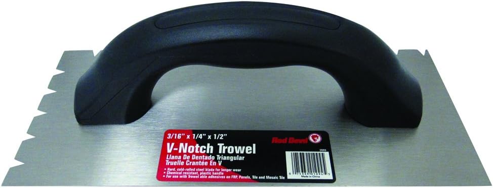 Red Devil 2093 3/16 inch x 1/4 inch x 1/2 inch V Notch Trowel